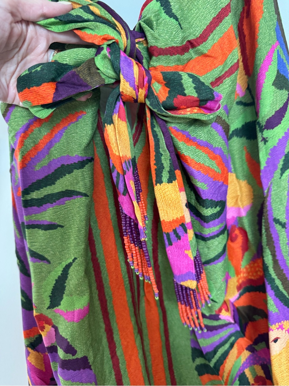 FARM Rio Toucan Scarf Crop Top and Midi Skirt matching set - Picture 10 of 14